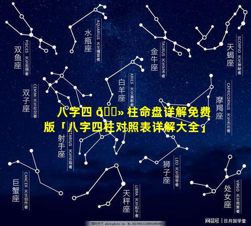 八字四 🌻 柱命盘详解免费版「八字四柱对照表详解大全」